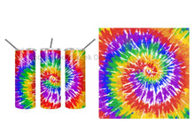 Load image into Gallery viewer, Tie Dye Swirl Tumbler 20 oz Skinny Stainless Steel or Koozie
