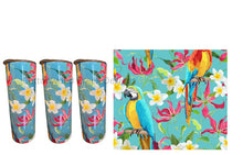 Load image into Gallery viewer, Tropical Tumbler with birds & flowers 20oz skinny tumbler or koozie