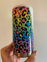 Load image into Gallery viewer, Day Drinker leopard print skinny can koozie or tumbler