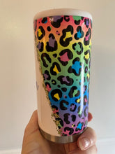 Load image into Gallery viewer, Day Drinker leopard print skinny can koozie or tumbler