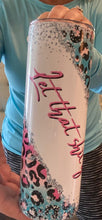 Load image into Gallery viewer, Let that shit go Neon animal print 20 oz Tumbler or skinny bottle or can koozie