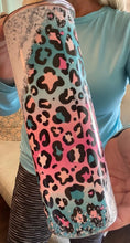 Load image into Gallery viewer, Let that shit go Neon animal print 20 oz Tumbler or skinny bottle or can koozie