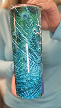 Load image into Gallery viewer, I'm a Peacock you got to let me fly 20 oz skinny tumbler or skinny bottle or can koozie