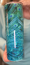 Load image into Gallery viewer, I'm a Peacock you got to let me fly 20 oz skinny tumbler or skinny bottle or can koozie
