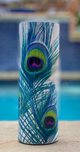 Load image into Gallery viewer, Be your own kind of Beautiful with Peacock Feathers 20 oz skinny tumbler or koozie