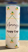 Load image into Gallery viewer, Mommys Sippy Cup with Lemons 20 oz skinny tumbler or koozie