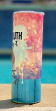 Load image into Gallery viewer, If my mouth doesn't say it my face will 20 oz skinny tumbler or koozie