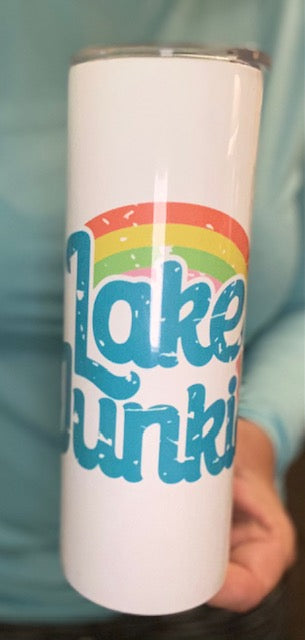 Lake Junkie retro style 20 oz skinny tumbler or koozie